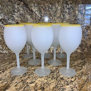 VINTAGE FROSTED WINE GOBLETS